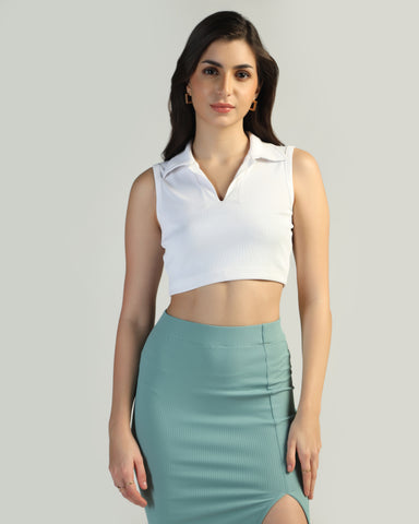 Women’s Sleeveless Ribbed Crop Top