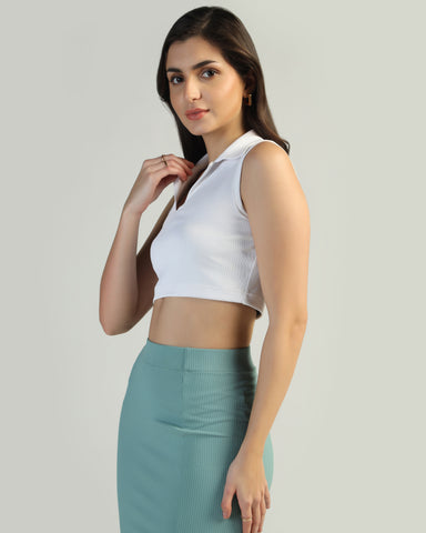Women’s Sleeveless Ribbed Crop Top