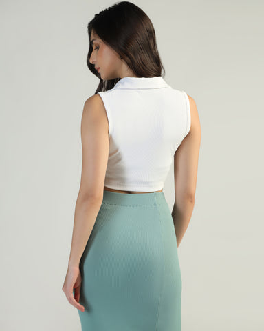 Women’s Sleeveless Ribbed Crop Top