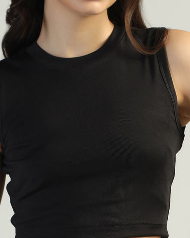 Stretchable Round Neck Tank Top