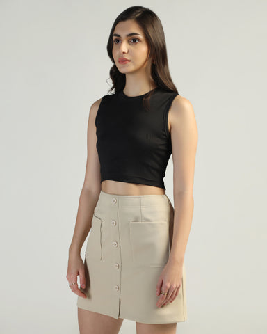 Stretchable Round Neck Tank Top