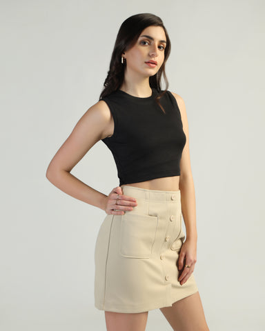 Stretchable Round Neck Tank Top