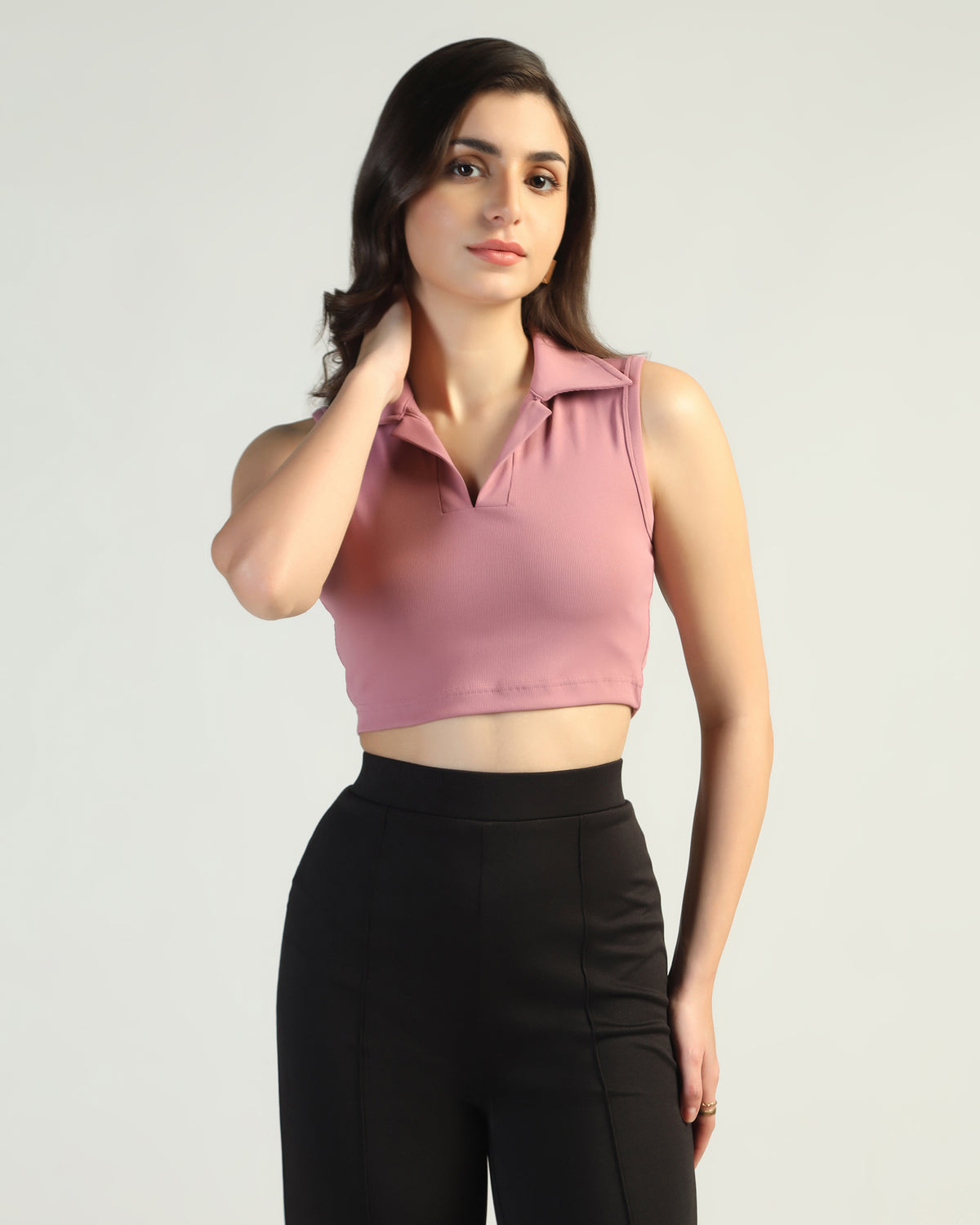Women’s Sleeveless Ribbed Crop Top
