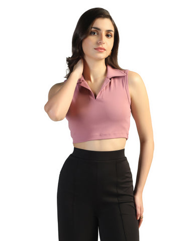 Women’s Sleeveless Ribbed Crop Top