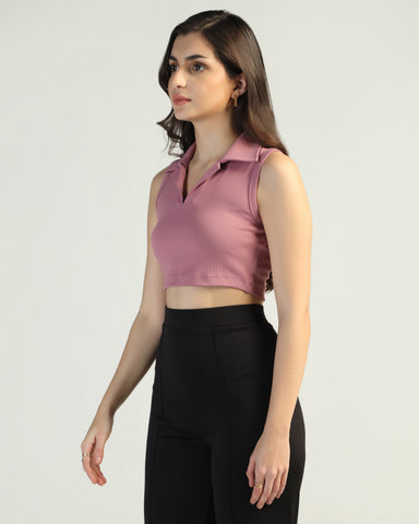 Women’s Sleeveless Ribbed Crop Top