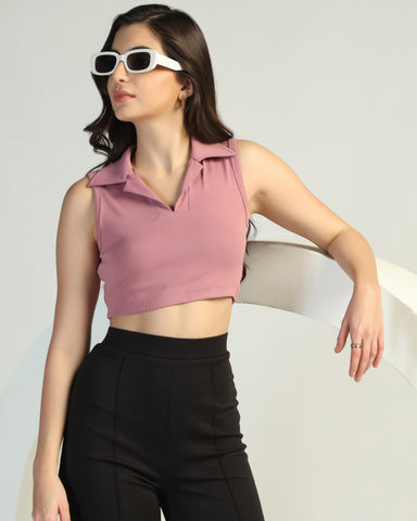 Women’s Sleeveless Ribbed Crop Top