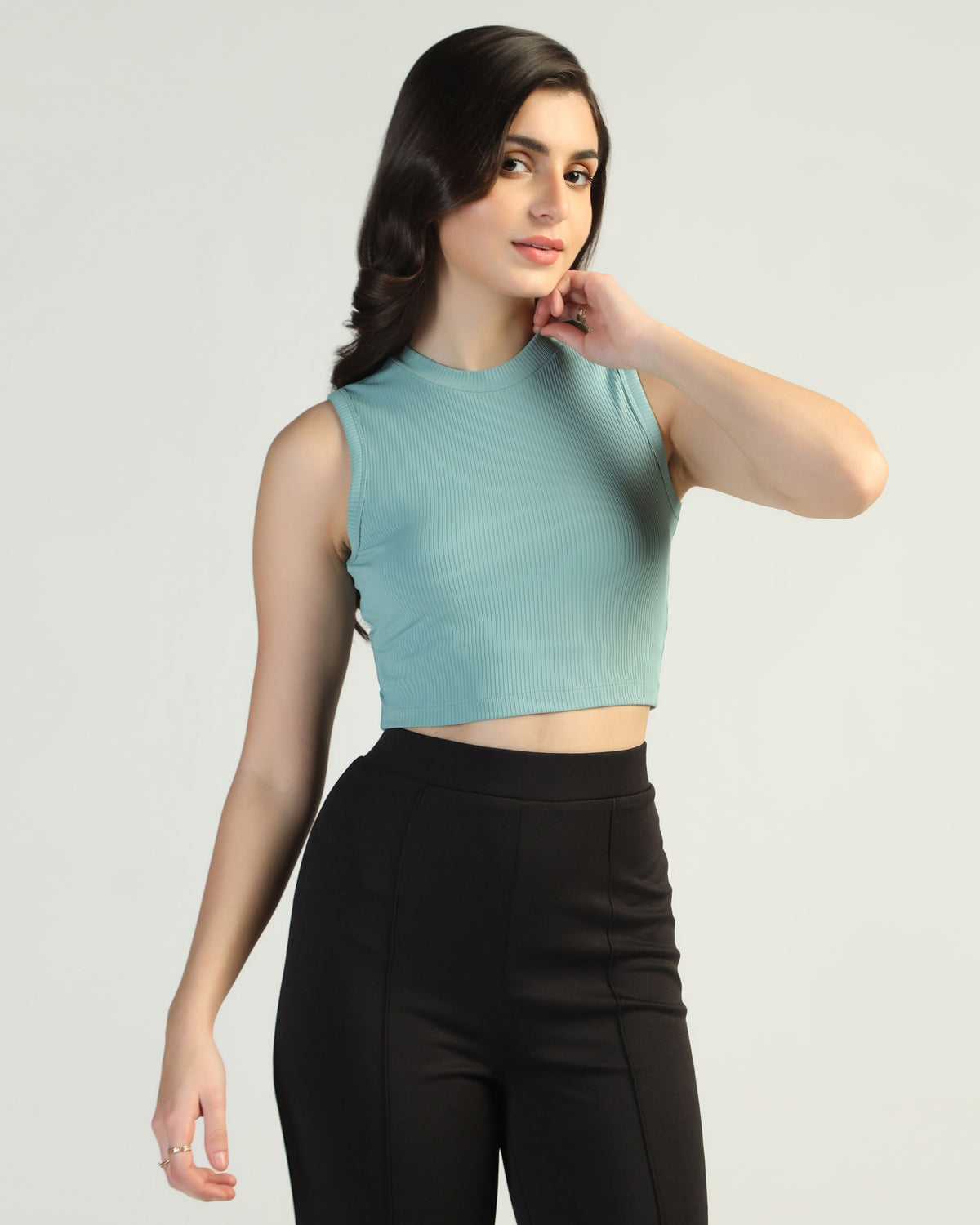 Stretchable Round Neck Tank Top