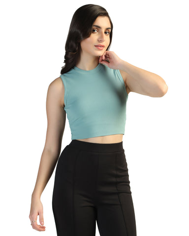 Stretchable Round Neck Tank Top