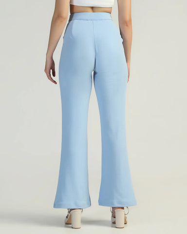 Women High-Rise Pleated Bootcut Trousers