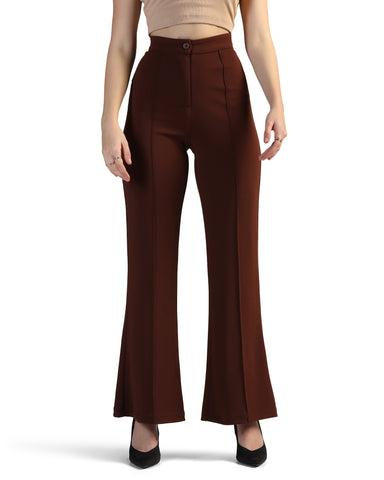 Women Striped Relaxed High-Rise Corduroy Cargos Trousers