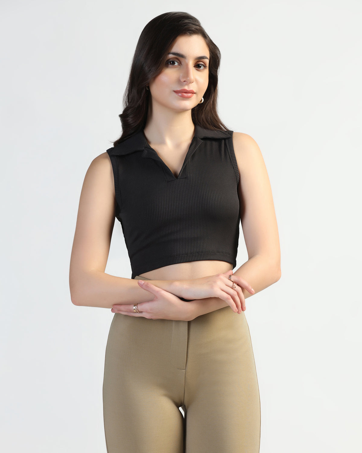 Women’s Sleeveless Ribbed Crop Top