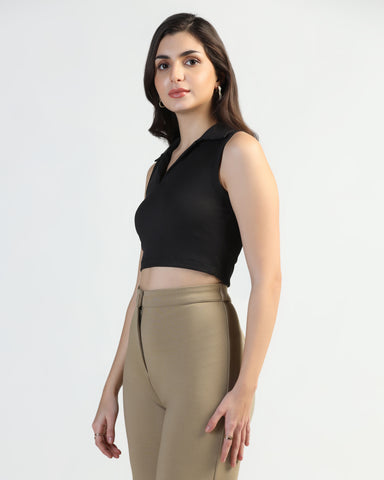 Women’s Sleeveless Ribbed Crop Top