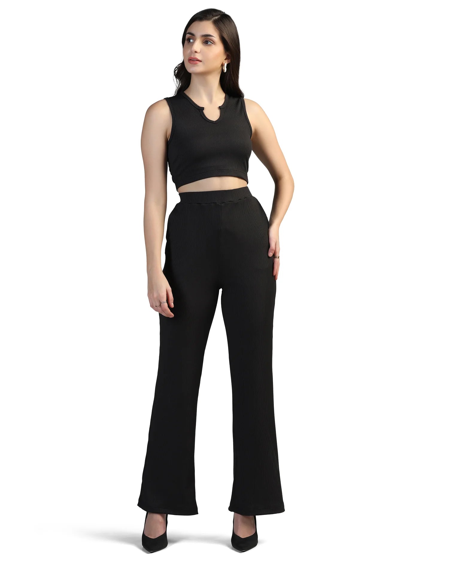 Boat-Neck Top with Palazzos Set