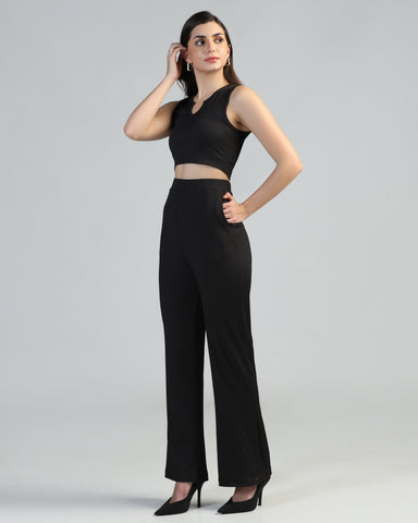 Boat-Neck Top with Palazzos Set