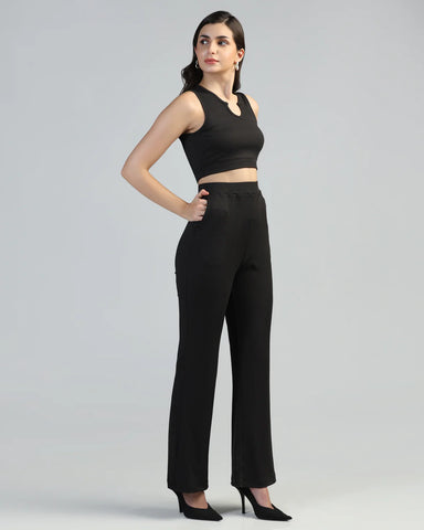 Boat-Neck Top with Palazzos Set