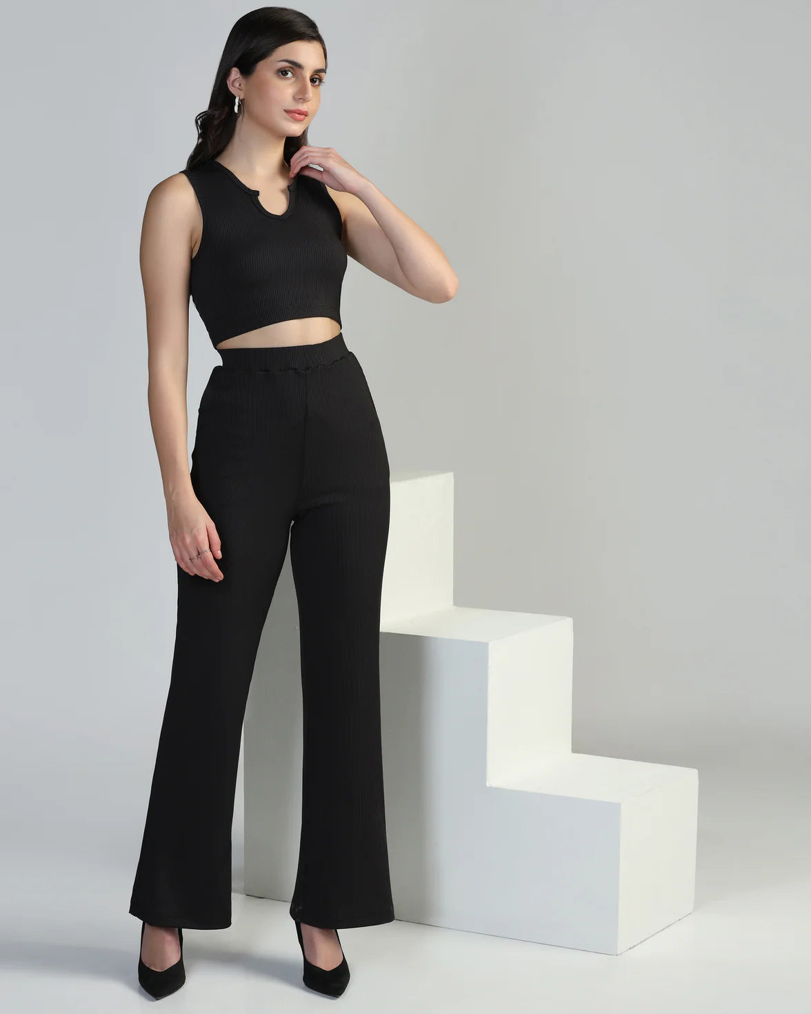 Boat-Neck Top with Palazzos Set