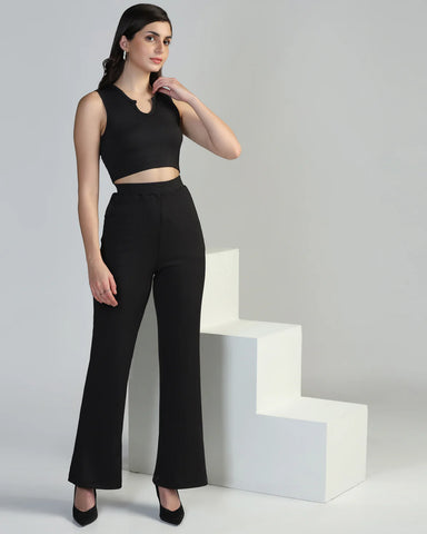 Boat-Neck Top with Palazzos Set