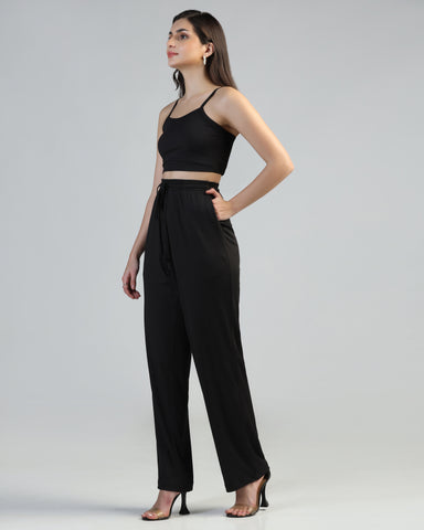 Women Strappy Crop Top with Trousers