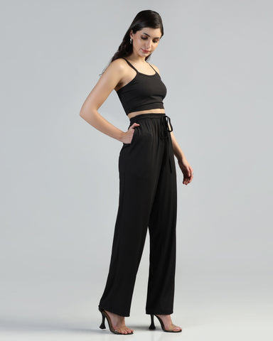 Women Strappy Crop Top with Trousers