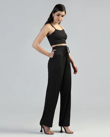 Women Strappy Crop Top with Trousers