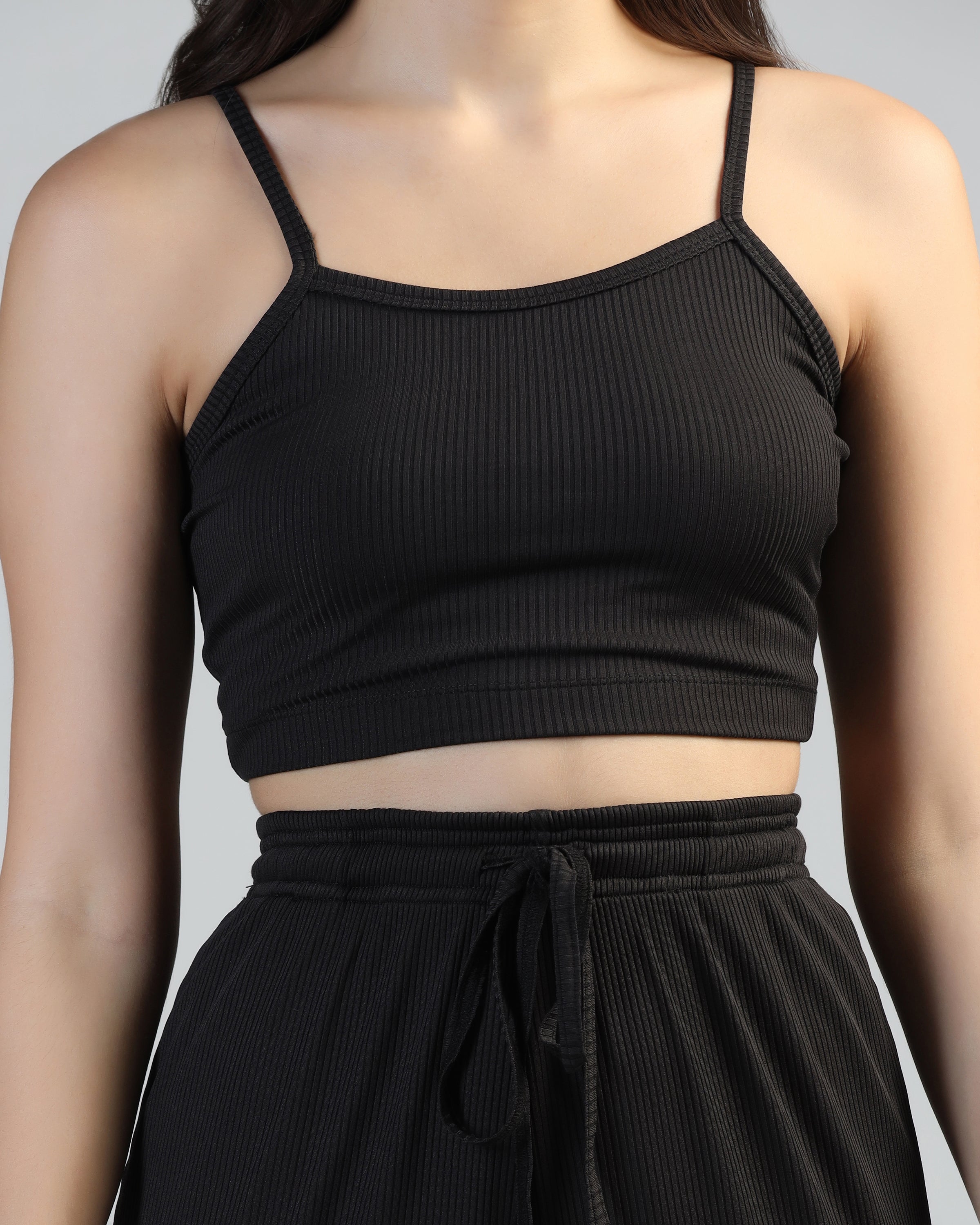 Women Strappy Crop Top with Trousers