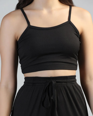 Women Strappy Crop Top with Trousers
