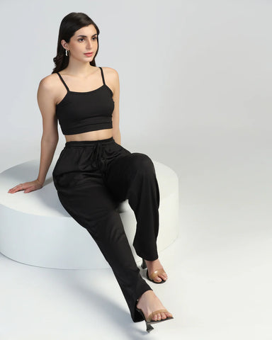 Women Strappy Crop Top with Trousers