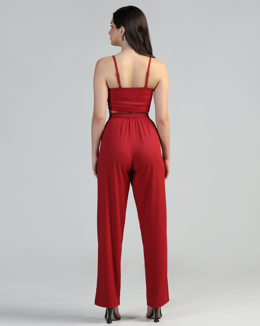 Women Strappy Crop Top with Trousers