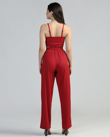 Women Strappy Crop Top with Trousers