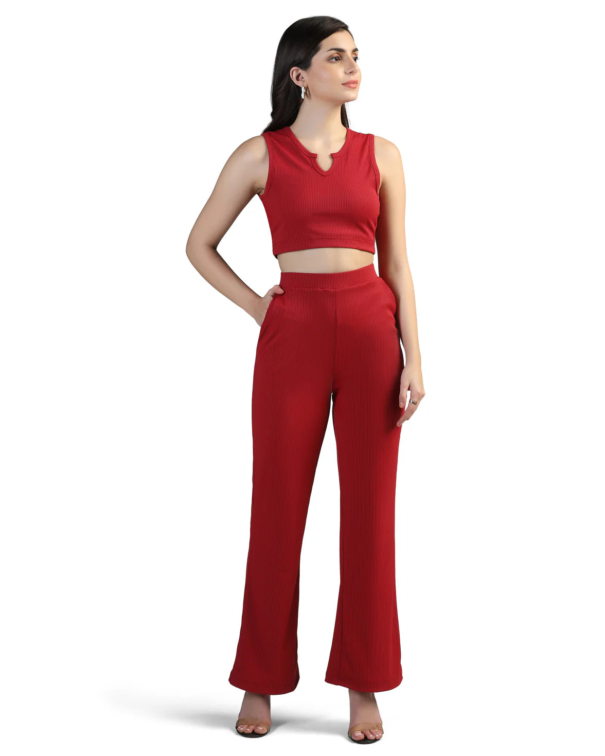 Boat-Neck Top with Palazzos Set