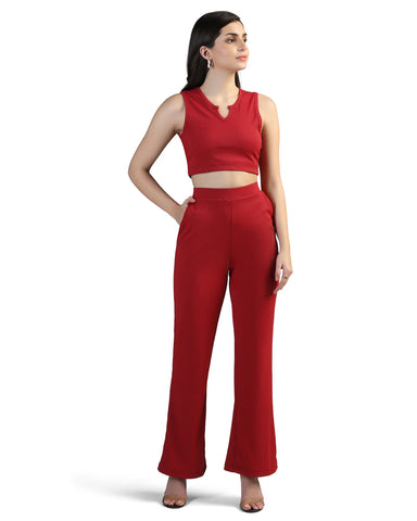 Boat-Neck Top with Palazzos Set