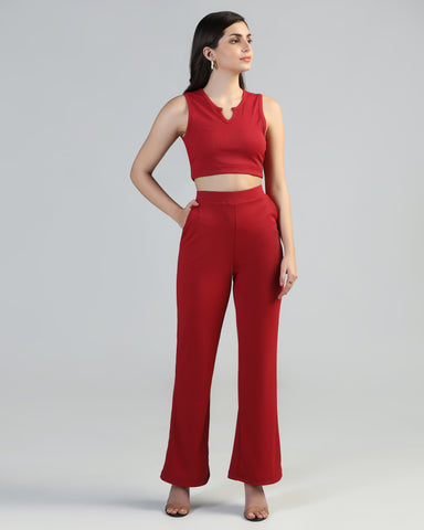 Boat-Neck Top with Palazzos Set