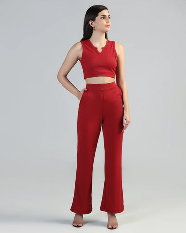 Boat-Neck Top with Palazzos Set