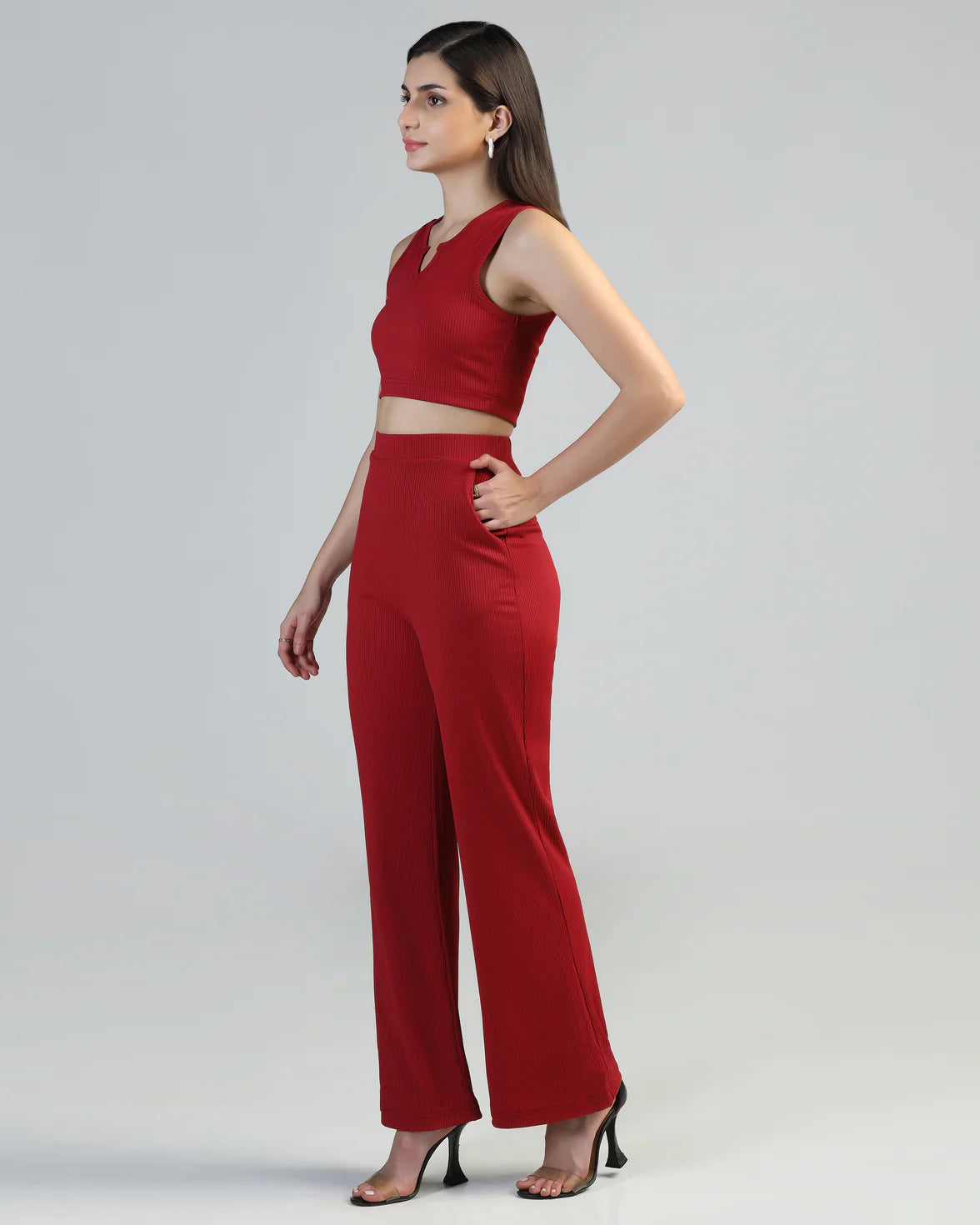 Boat-Neck Top with Palazzos Set