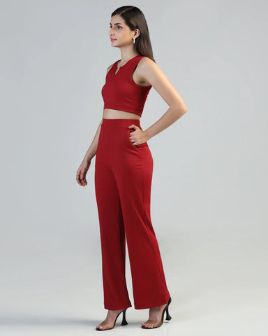 Boat-Neck Top with Palazzos Set