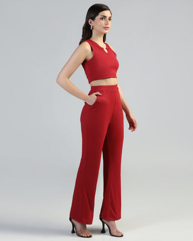 Boat-Neck Top with Palazzos Set
