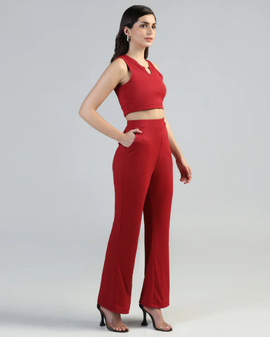 Boat-Neck Top with Palazzos Set