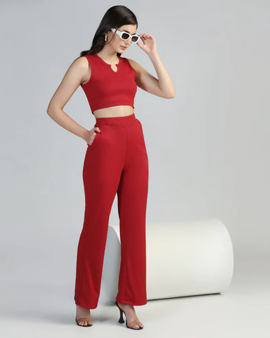 Boat-Neck Top with Palazzos Set