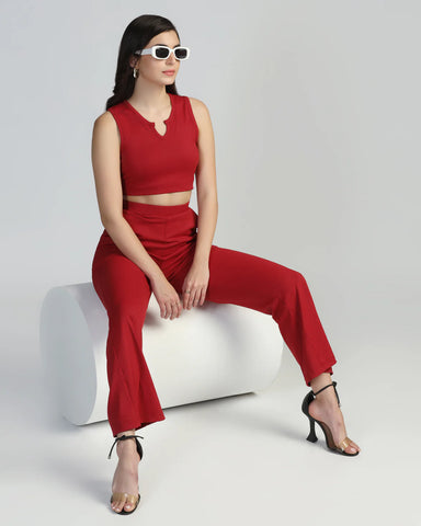 Boat-Neck Top with Palazzos Set