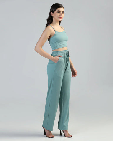 Women Strappy Crop Top with Trousers