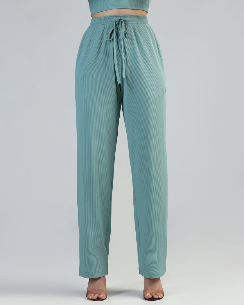 Women Strappy Crop Top with Trousers