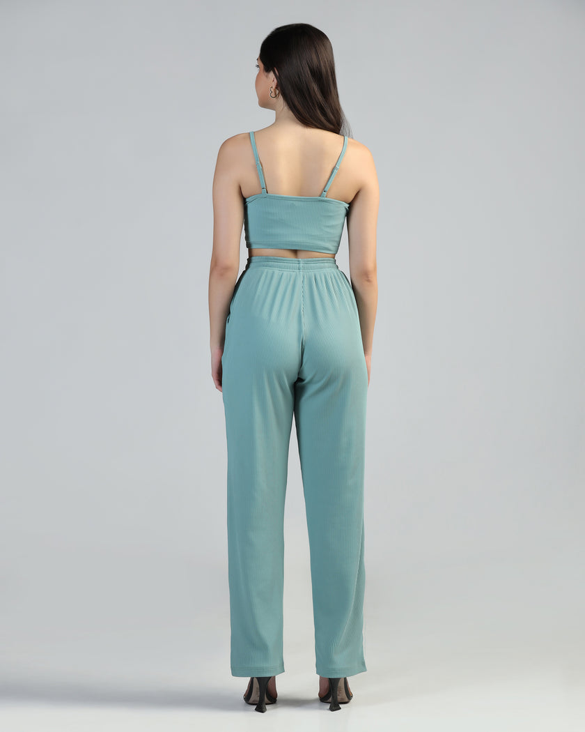 Women Strappy Crop Top with Trousers
