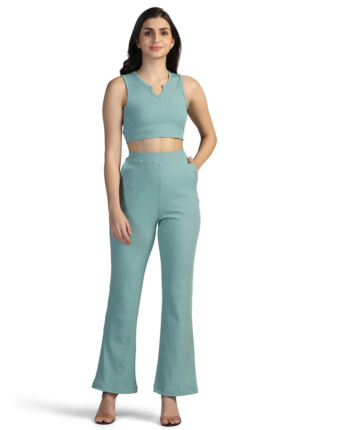 Boat-Neck Top with Palazzos Set
