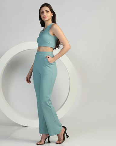 Boat-Neck Top with Palazzos Set