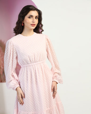 Women Jacquard Georgette Woven Fit & Flared Mini Dress