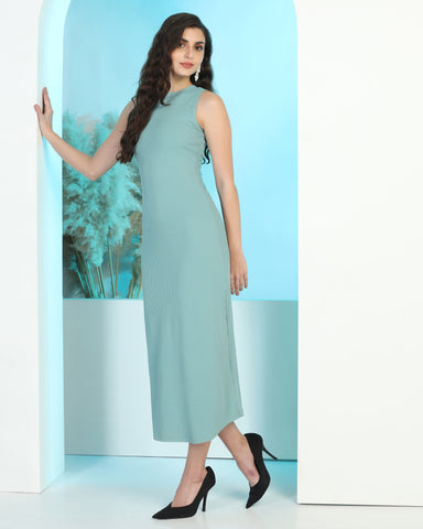 Women Round-Neck Midi Dress