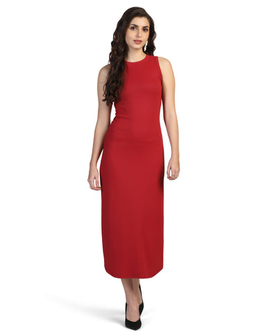 Women Round-Neck Midi Dress