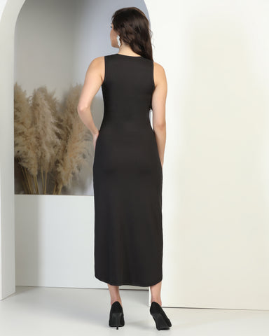 Women Round-Neck Midi Dress