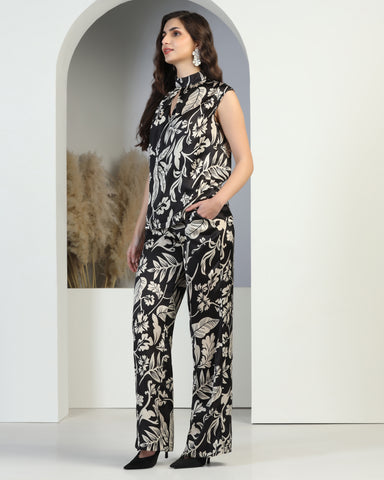 Women's Satin Ankle Length Co-Ord Set for Women