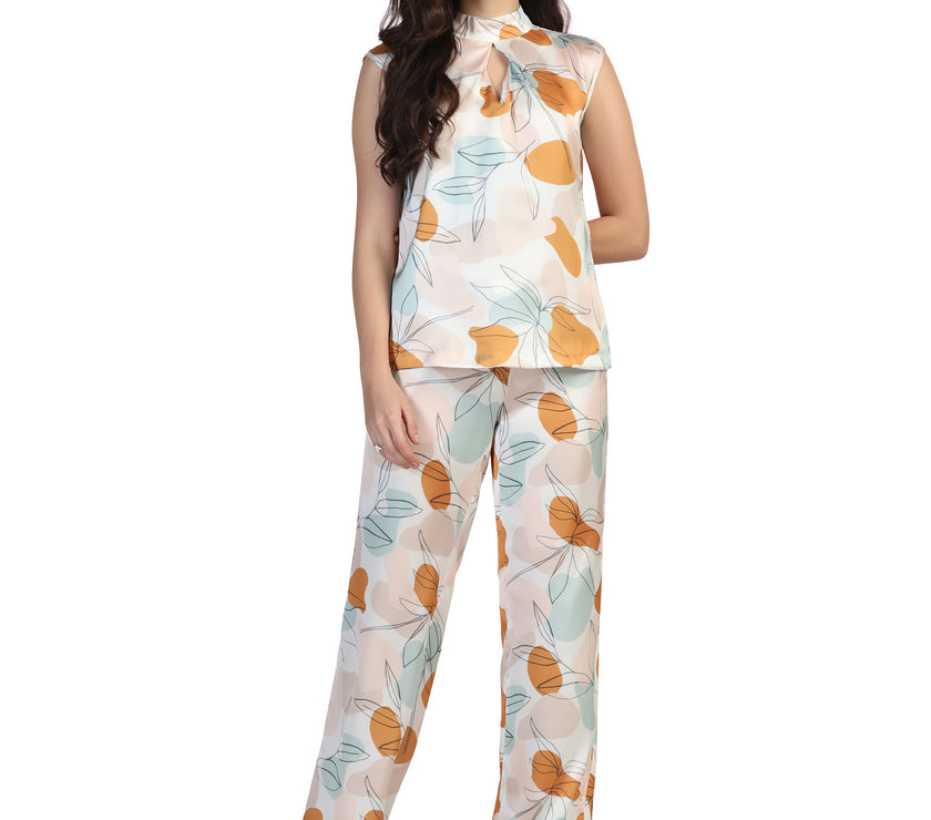 Women's Satin Ankle Length Co-Ord Set for Women
